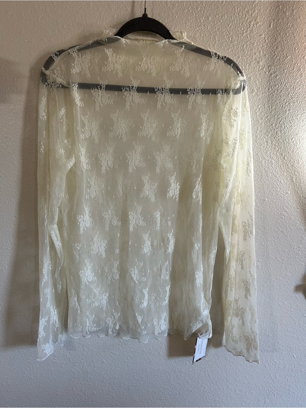 Zenana See It My Way Mesh Floral Mockneck Long Sleeve Womens Size XL